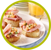 Crostini mit Melone und Schinken hauchzart