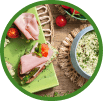 Canapés mit Spargelaufstrich und Saftschinken