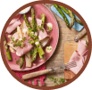 Spargelbrot mit Grillschinken